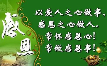 关于感恩的心得体会参考8篇