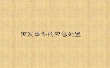 应对突发事件心得体会7篇