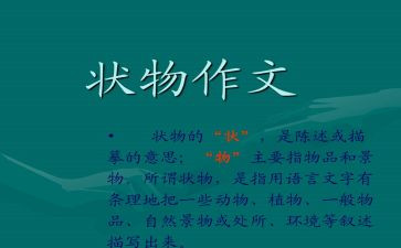 状物优秀作文6篇